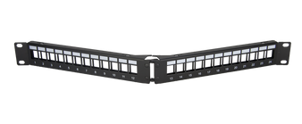 24 Port Angled Keystone Patch Panel