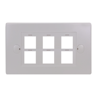 6 Port Keystone Flush Plate