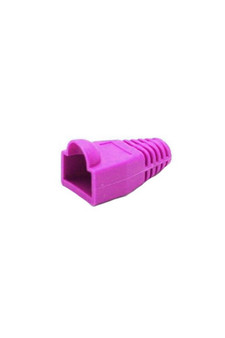 A detailed side profile of a pink 6mm snagless RJ45 cable boot, showing its robust design.