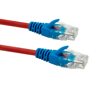 Cat5e UTP Crossover Cable 30m Red with blue boots