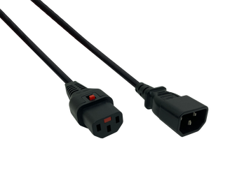 IEC-C13 To C14 Power Cord 2M Lockable Black