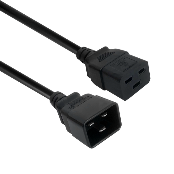 IEC-C19 To C20 Power Cord 2.5m Black 15A 1.5mm
