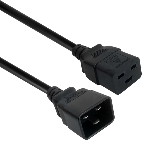 IEC-C19 To C20 Power Cord 3m Black 15A 1.5mm