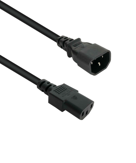 IEC-C13 To C14 Power Cord 2m Black