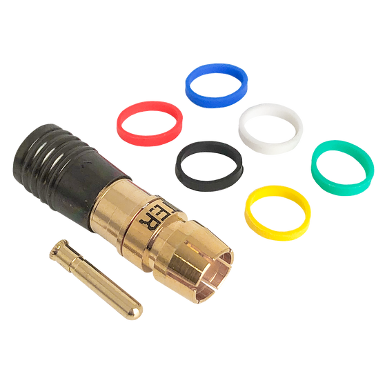 RCA Premium Compression RG6 Quad Incl 6 Colour Rings