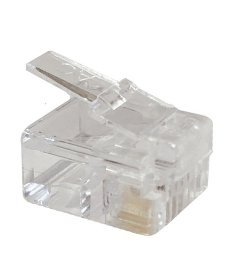 Modular Plug RJ12 6P6C Flat Stranded 100 Pack