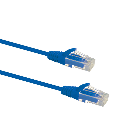 Slim Cat6 UTP Patch Cable 0.25m Blue