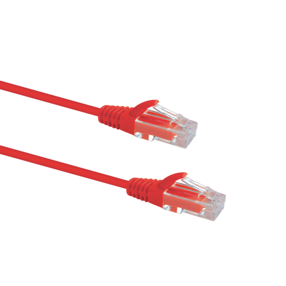 Slim Cat6 UTP Patch Cable 0.25m Red
