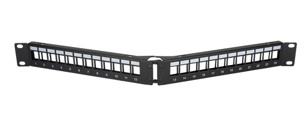 24 Port Angled Keystone Patch Panel
