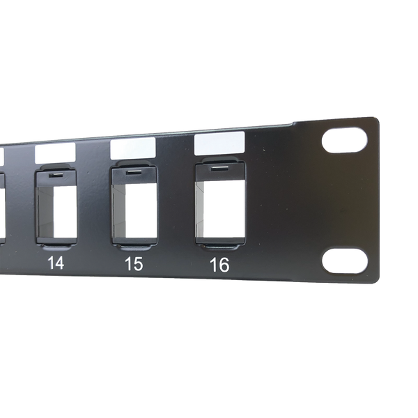 16-Port 1RU Unloaded Keystone Patch Panel