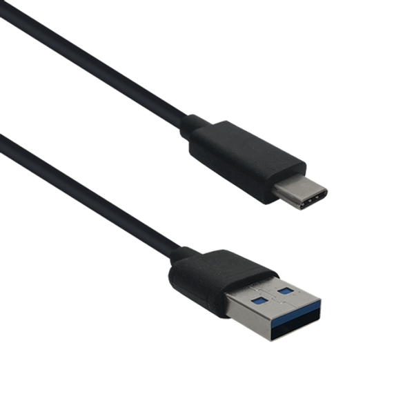 A side profile of the 1-metre USB-A to USB-C cable, showing both the reversible USB-C and standard USB-A connectors.