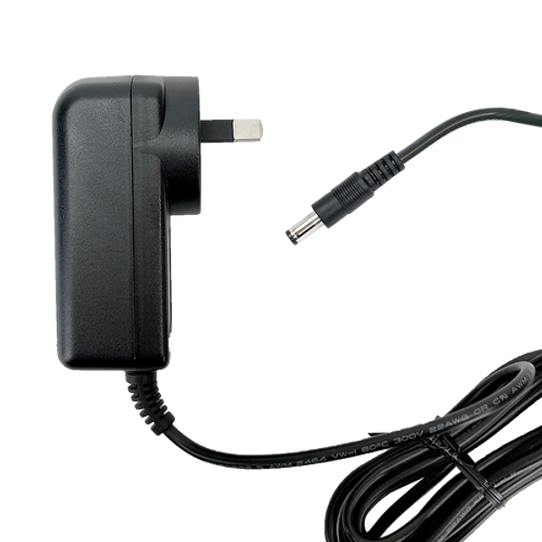 Top side profile of the compact 18V 1A wall power adaptor.