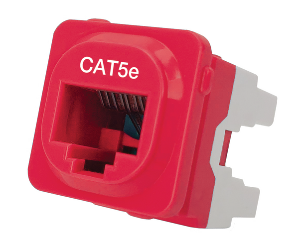Cat 5e IDC Data Jack Red 50-Bucket - P4665RED
