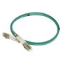 Coiled 3 metre LC to LC OM4 multimode fibre patch lead with an aqua LSZH jacket. Coiled 3 metre LC to LC OM4 multimode fibre patch lead with an aqua LSZH jacket.