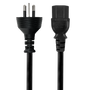Top-down view of the 1m high-temperature power cord, showing the IEC C15 appliance connector and the Australian 3-pin mains plug. Top-down view of the 1m high-temperature power cord, showing the IEC C15 appliance connector and the Australian 3-pin mains plug.