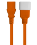 IEC C13 To C14  Power Cord 1m Orange