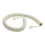 A side view of the 3-metre ash grey coiled telephone handset cord.