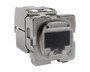 A front view of the closed P4519 tool-less Cat6a jack, showing the integrated dust cap and Clipsal mounting tabs. A front view of the closed P4519 tool-less Cat6a jack, showing the integrated dust cap and Clipsal mounting tabs.