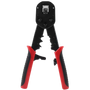 A front view of the universal crimp tool in its open position.