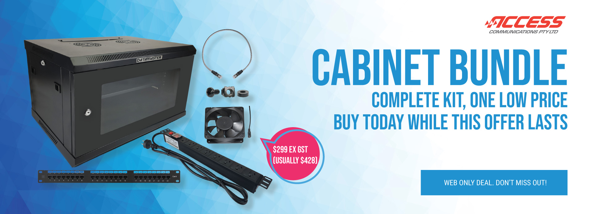 Server rack and data cabinet bundle kit. Web exclusive deal on complete networking cabinet solutions.