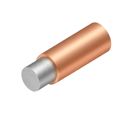 CCA conductor showing aluminium core with thin copper coating