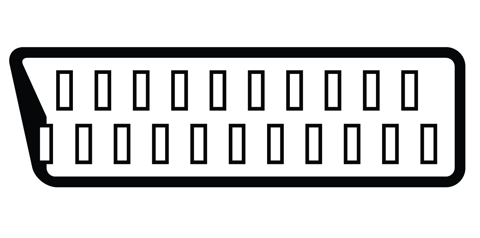 Front view of SCART socket