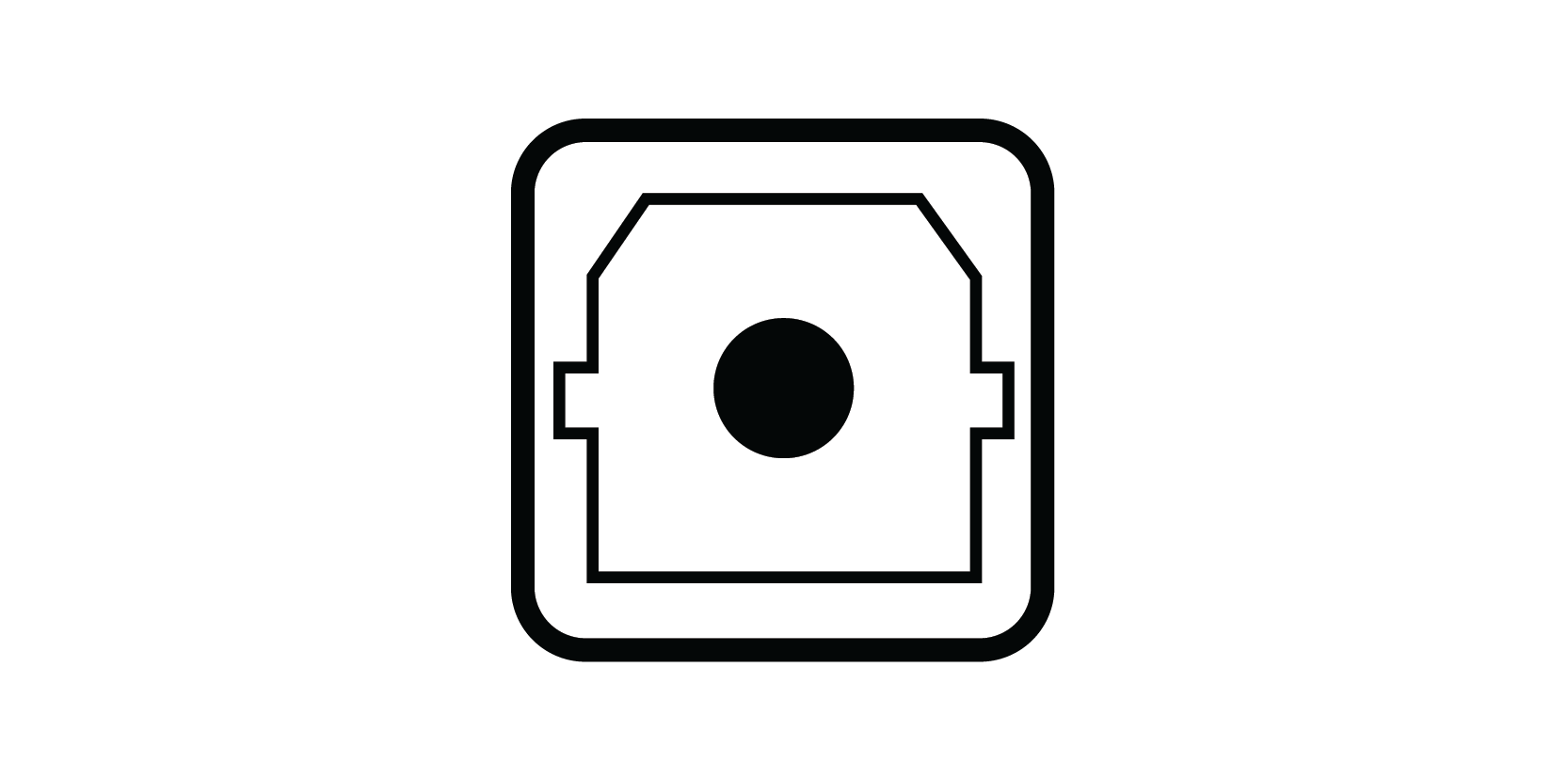 Front view of TOSLINK optical port