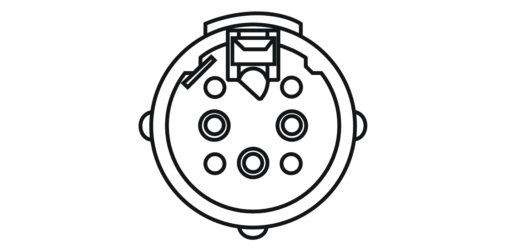Front view of XLR female socket