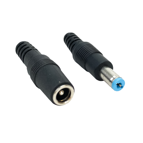 A close-up showing the identical 2.1mm connectors at each end of the cable.