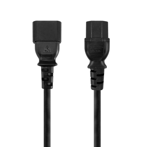 A direct front-on view of the high-temperature IEC-C15 female socket and the IEC-C14 male plug.