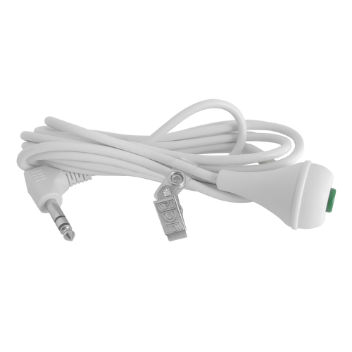 A coiled view of the 3m nursecall cord, with both the plug and button visible.