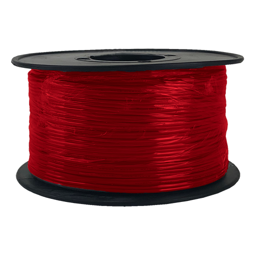 A front view of the 100-metre polypropylene reel of red Datamaster Figure-8 speaker cable.