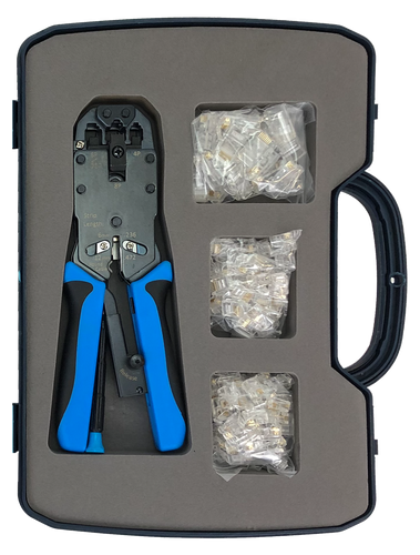 A close-up of the contents of the opened case.