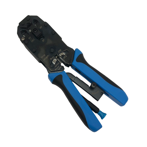 A view of the professional ratchet crimp tool included in the kit.