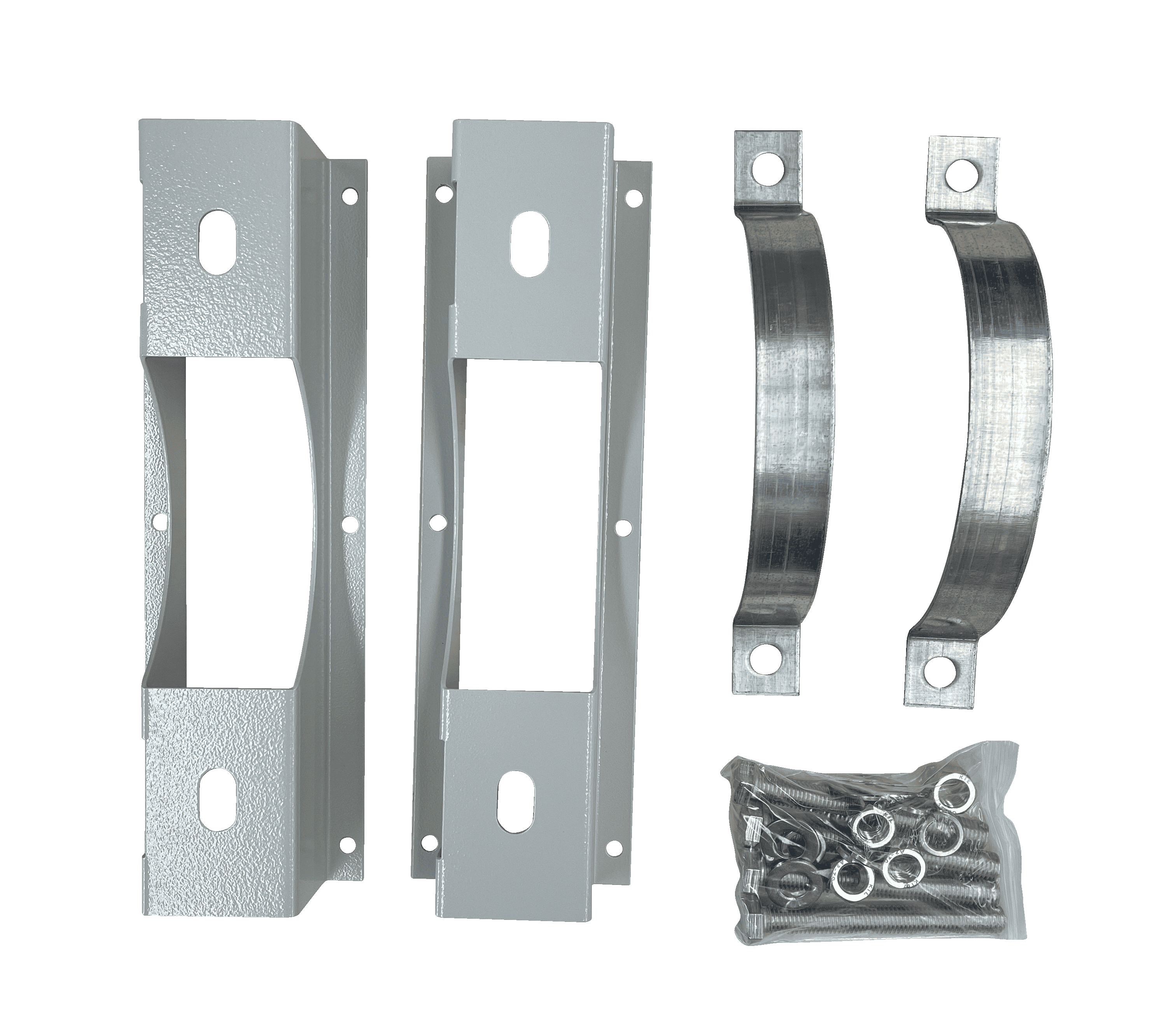 Wall and pole mounting hardware included with the 9RU IP55 cabinet.