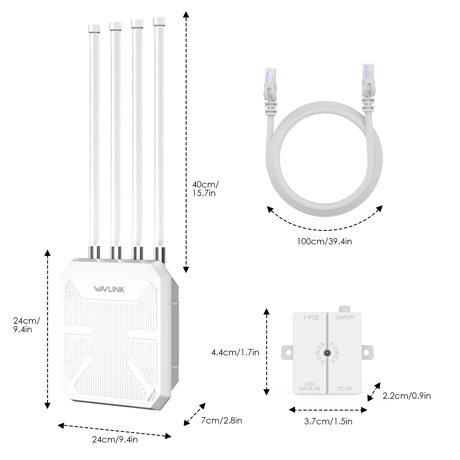 Outdoor WiFi 7 Router BE5100 | IP67 Weatherproof | 1km Range