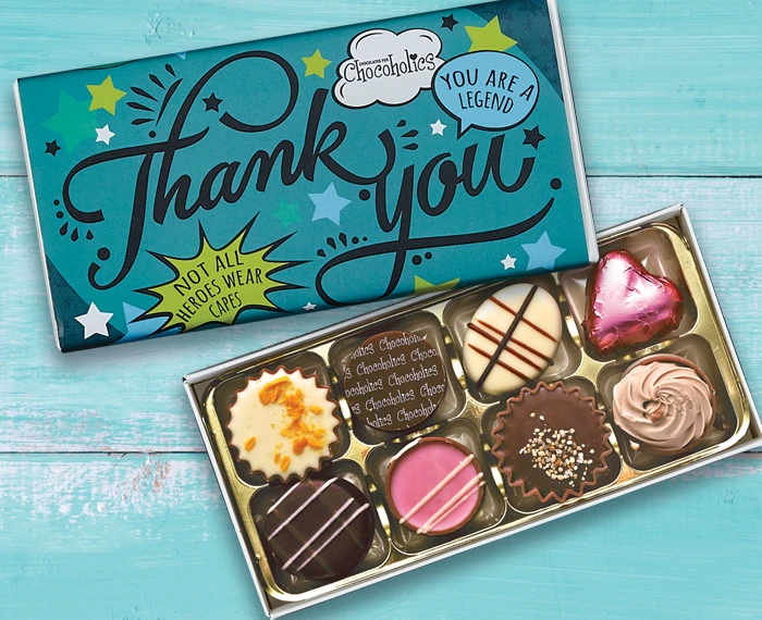 5514 8 Luxury Chocolate Box Teal Thank You design
