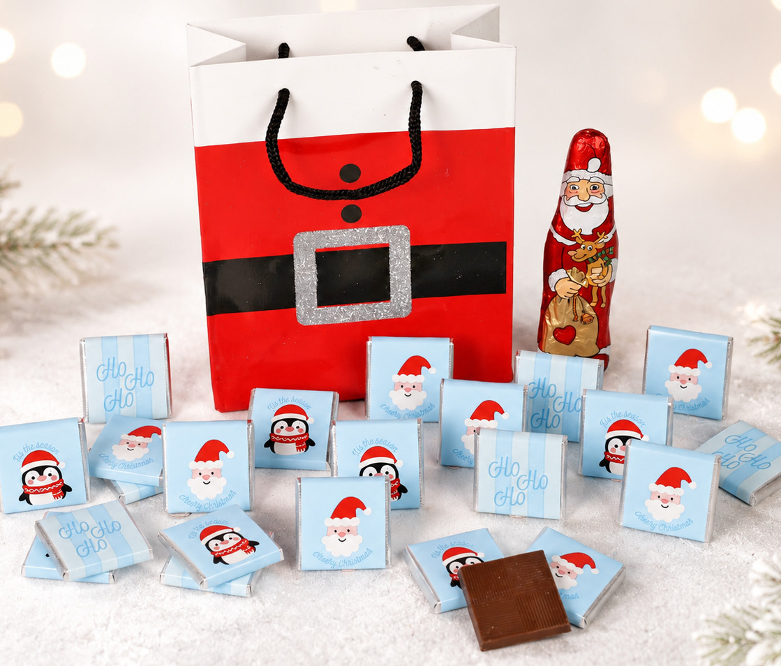 7197 Santa Belt Advent Countdown Pack. 24 Festive Milk Chocolates
