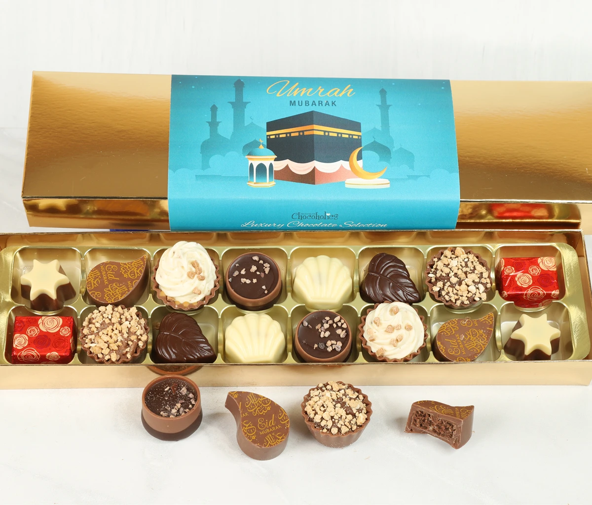 Luxury Belgian Chocolates to celebrate Umrah With The Kaaba Themed wrapper