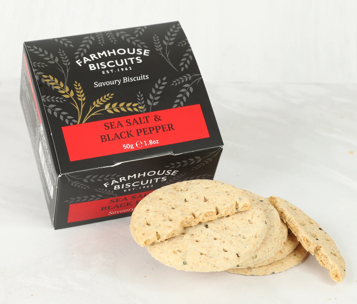 SHORT DATED Sea Salt and Black Pepper Biscuits.