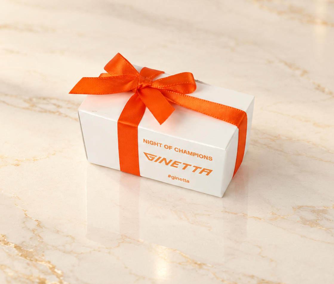 Corporate Gift Box with 2 Luxury Chocolates & Metallic Foil Print with Ribbon