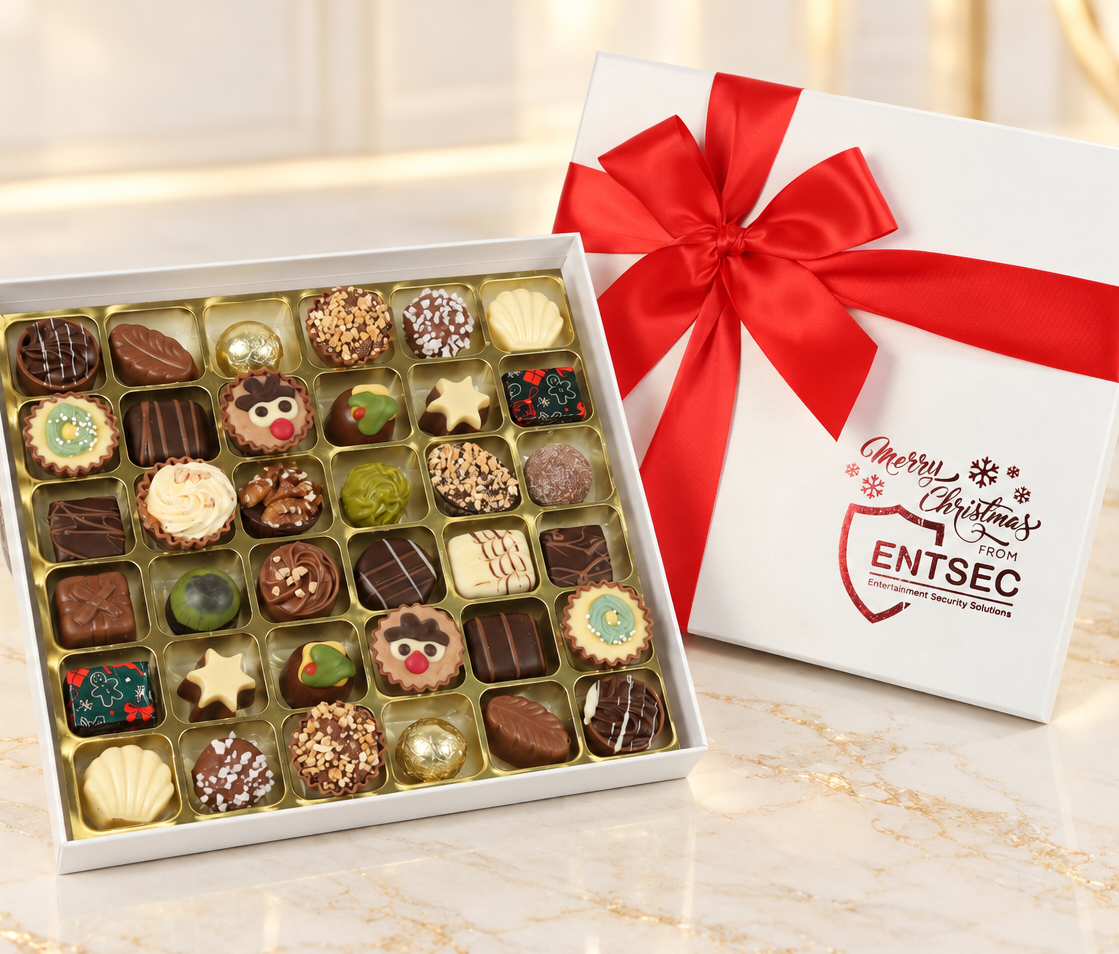 Corporate Gift Box with 36 Luxury Chocolates & Metallic Foil Print