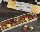 Luxury Box of Belgian Chocolates for a Birthday with Gold Wrapper