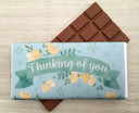 Thinking of You Green Flower Design Milk Chocolate Bar