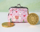 7832 Pink Alpaca Purse with Milk Chocolate Coins