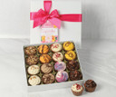 3942 Cupcake Style Chocolate Assortment. 16 Pieces with Ribbon & Gift Tag