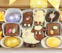 8403 Luxury Belgian Easter Chocolates in Kraft Gift Box with Ribbon