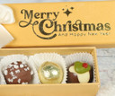 Gold Merry Christmas Collection with 6 Chocolates in Long Box