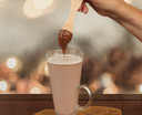 Hot Chocolate Stirrer with Marshmallows and Pink Bow