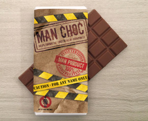 Personalised Milk Chocolate Bar in a 'Man Choc' design